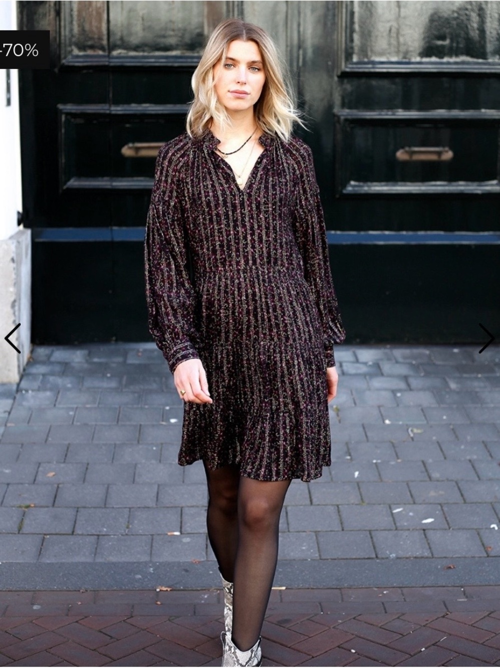 Birgitte Herskind Long Sleeve Dress with Tiered skirt and Ruffles NWOT